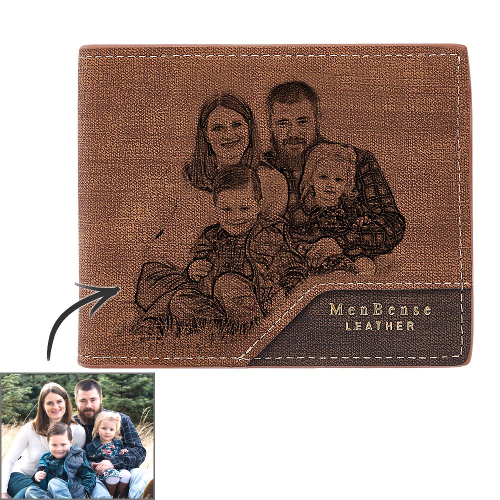 Custom Photo Wallet Bronzing Simplicity Men's Wallet Gifts For Dad