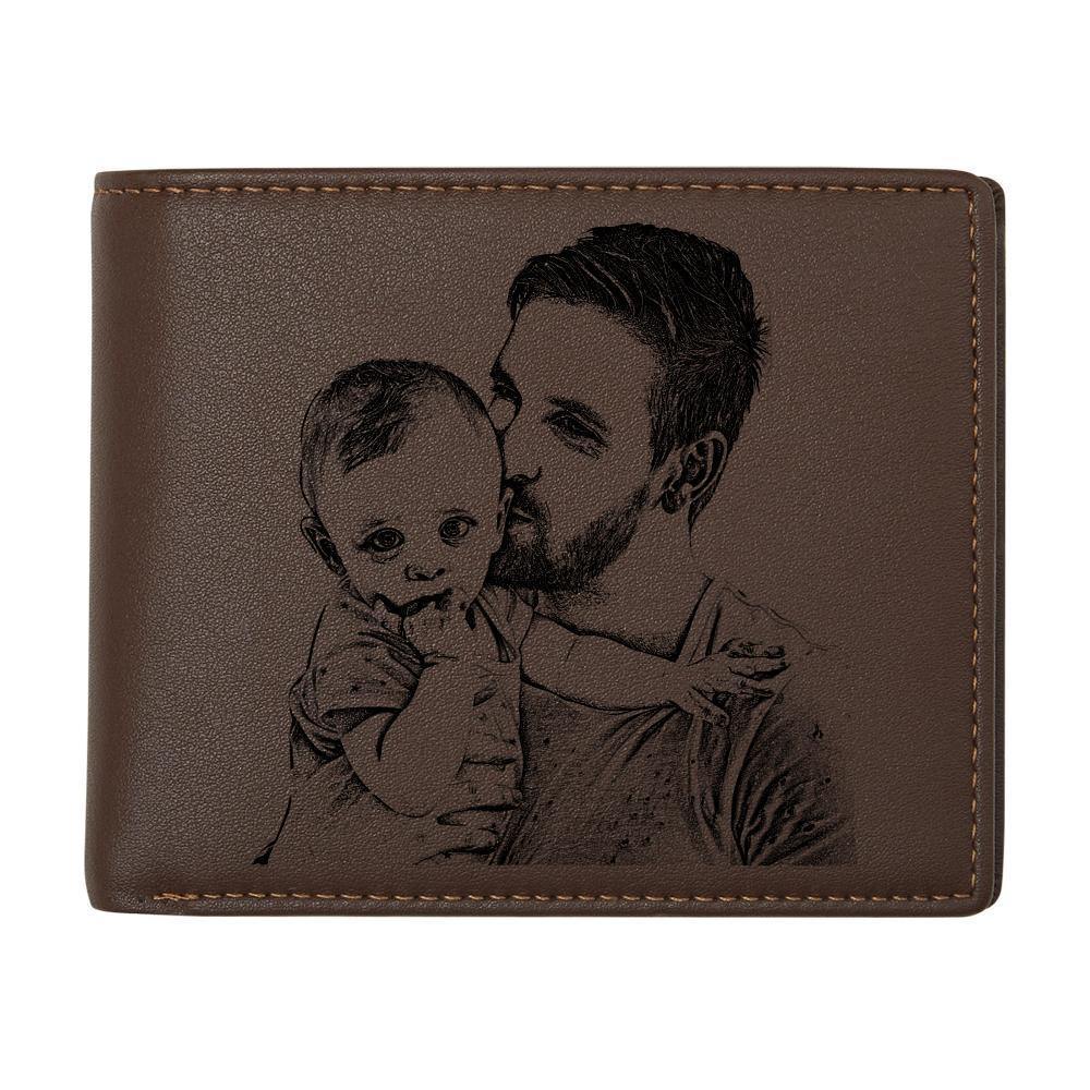 Custom Engraved Billfold Anti-Theft Brush RFID Protected Wallet for Men