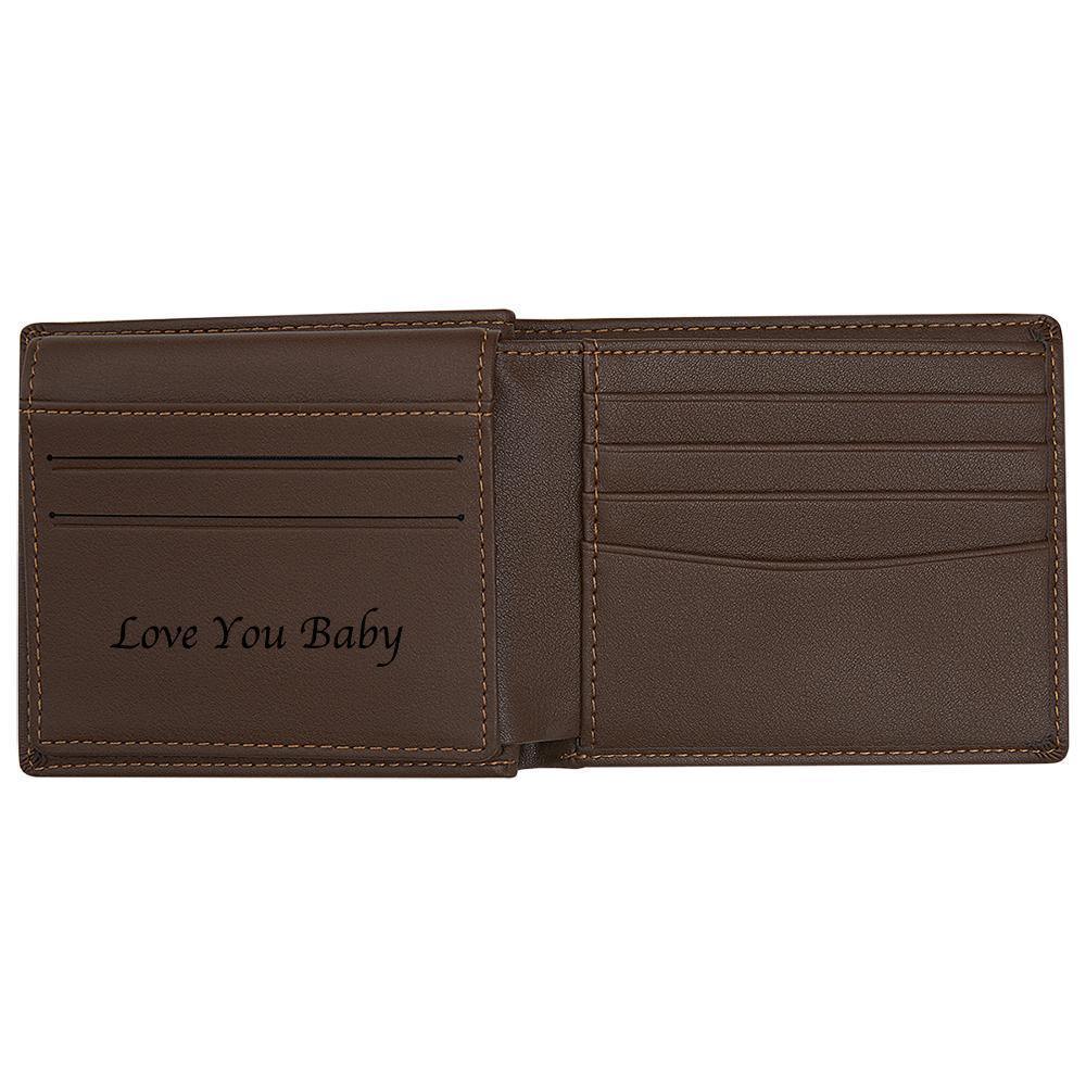 Custom Engraved Billfold Anti-Theft Brush RFID Protected Wallet for Men