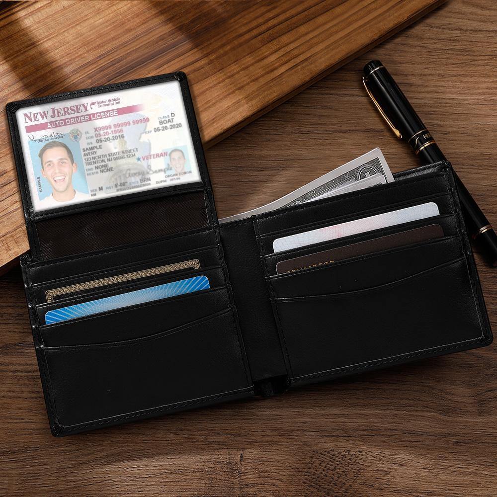 Personalized Leather Wallet Anti-Theft Brush RFID Protected Men's Wallet