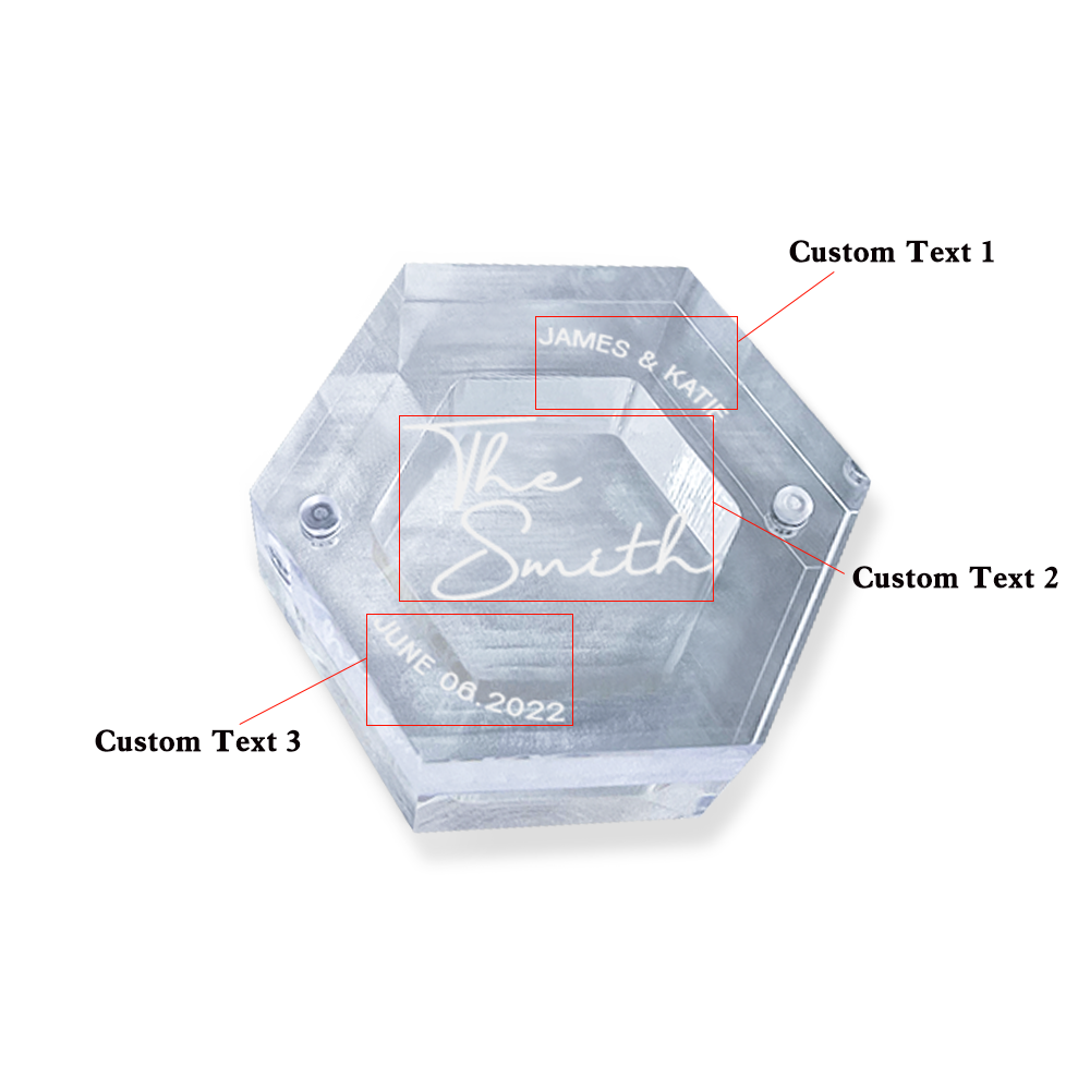 Custom Acrylic Ring Box Personalized Wedding Wood Jewelry Box