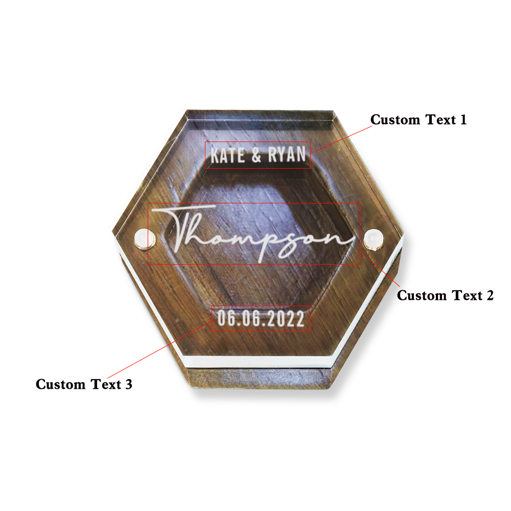 Custom Acrylic Ring Box Personalized Wedding Wood Jewelry Box