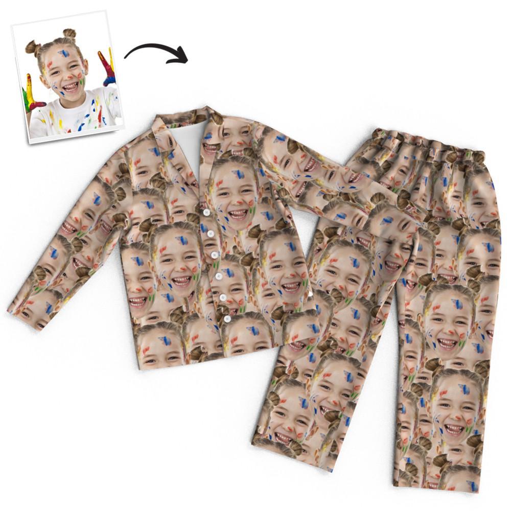 Custom Face Long Sleeve Unisex Pamajas Personalized Nightwear Sleepwear