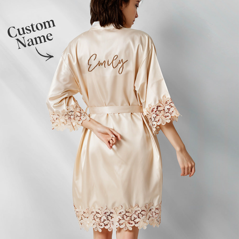 Personalized Embroidered Bride Bridesmaid Robe Getting Ready Outfits Wedding Robes