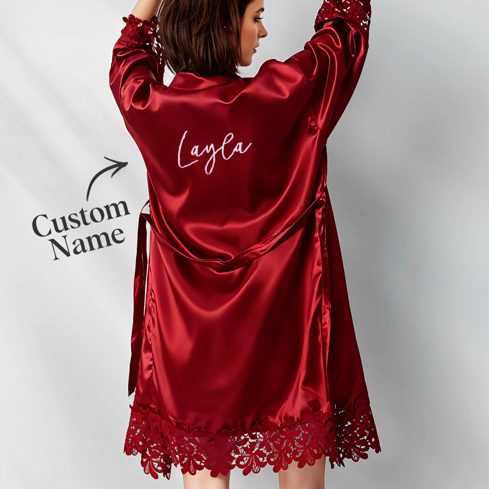 Personalized Embroidered Bride Bridesmaid Robe Getting Ready Outfits Wedding Robes