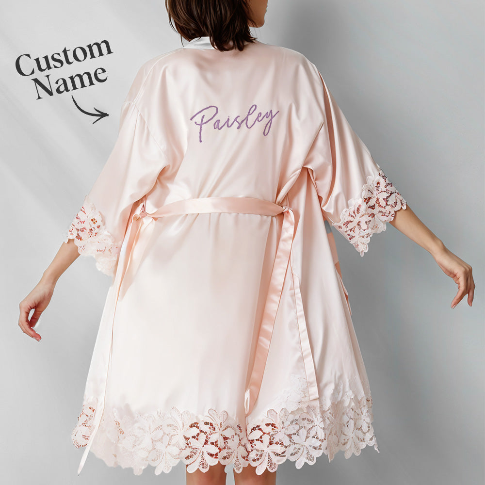 Personalized Embroidered Bride Bridesmaid Robe Getting Ready Outfits Wedding Robes