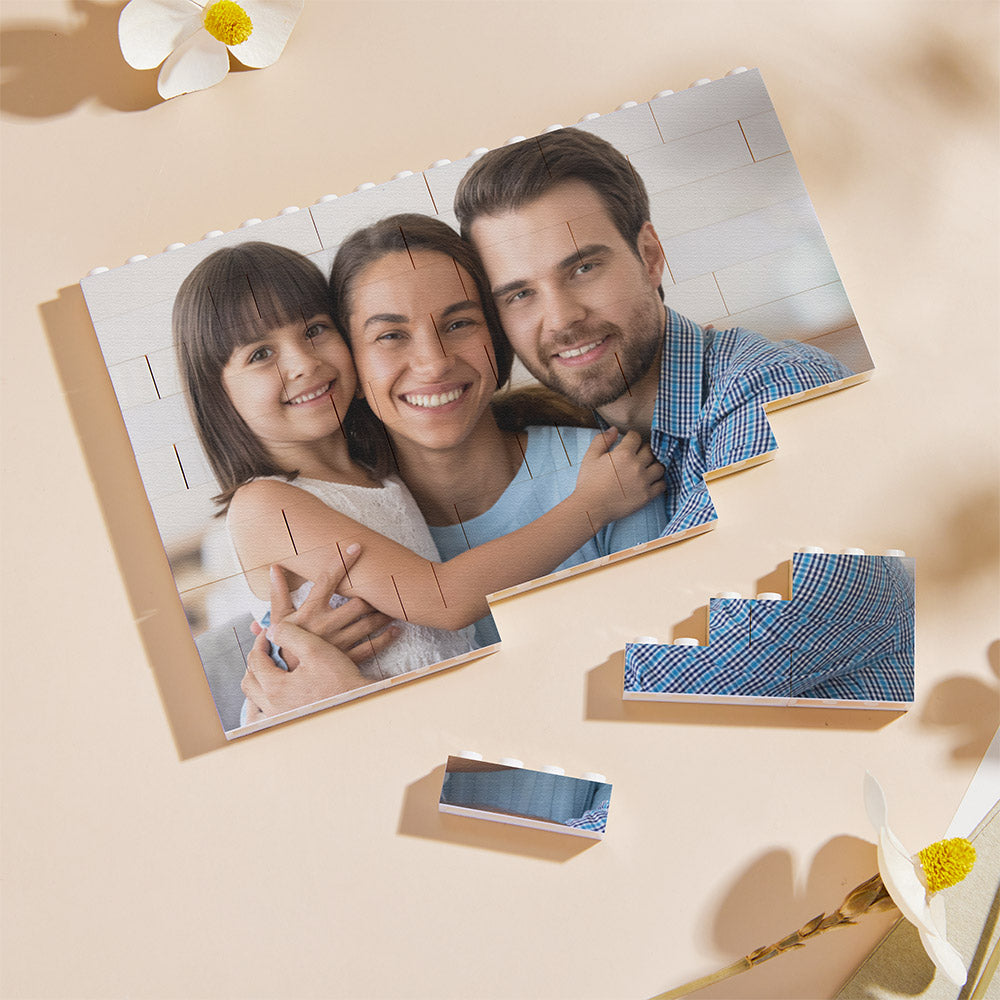 Personalized Building Brick Custom Horizontal Photo Block