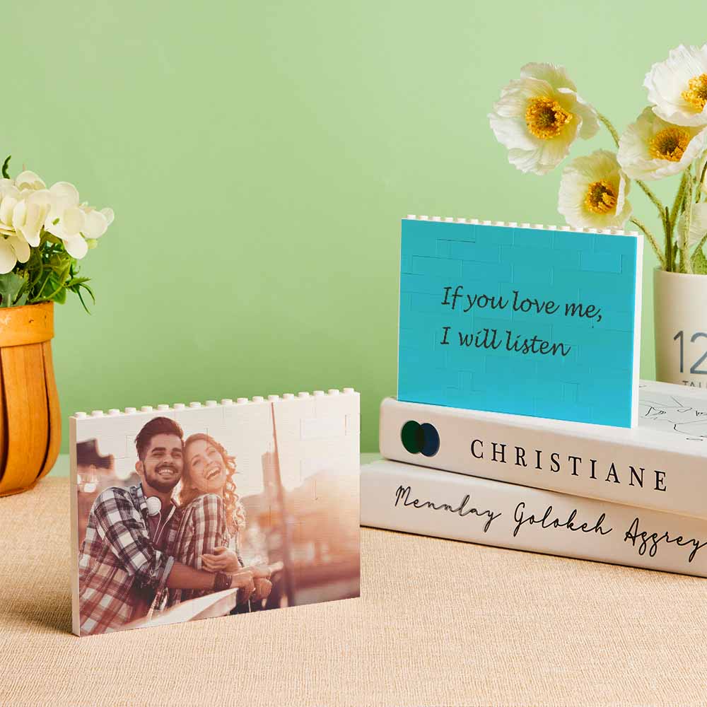 Personalized Building Brick Custom Horizontal Photo Block