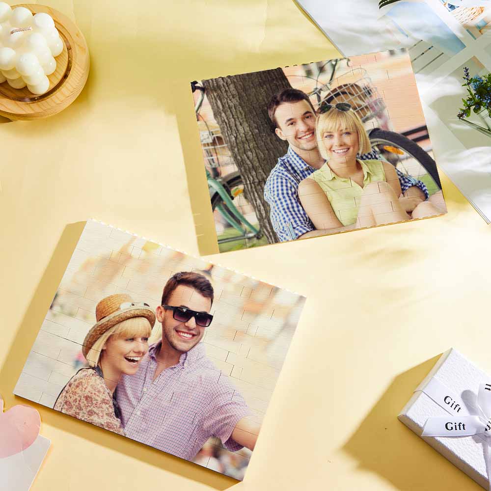 Personalized Building Brick Custom Horizontal Photo Block