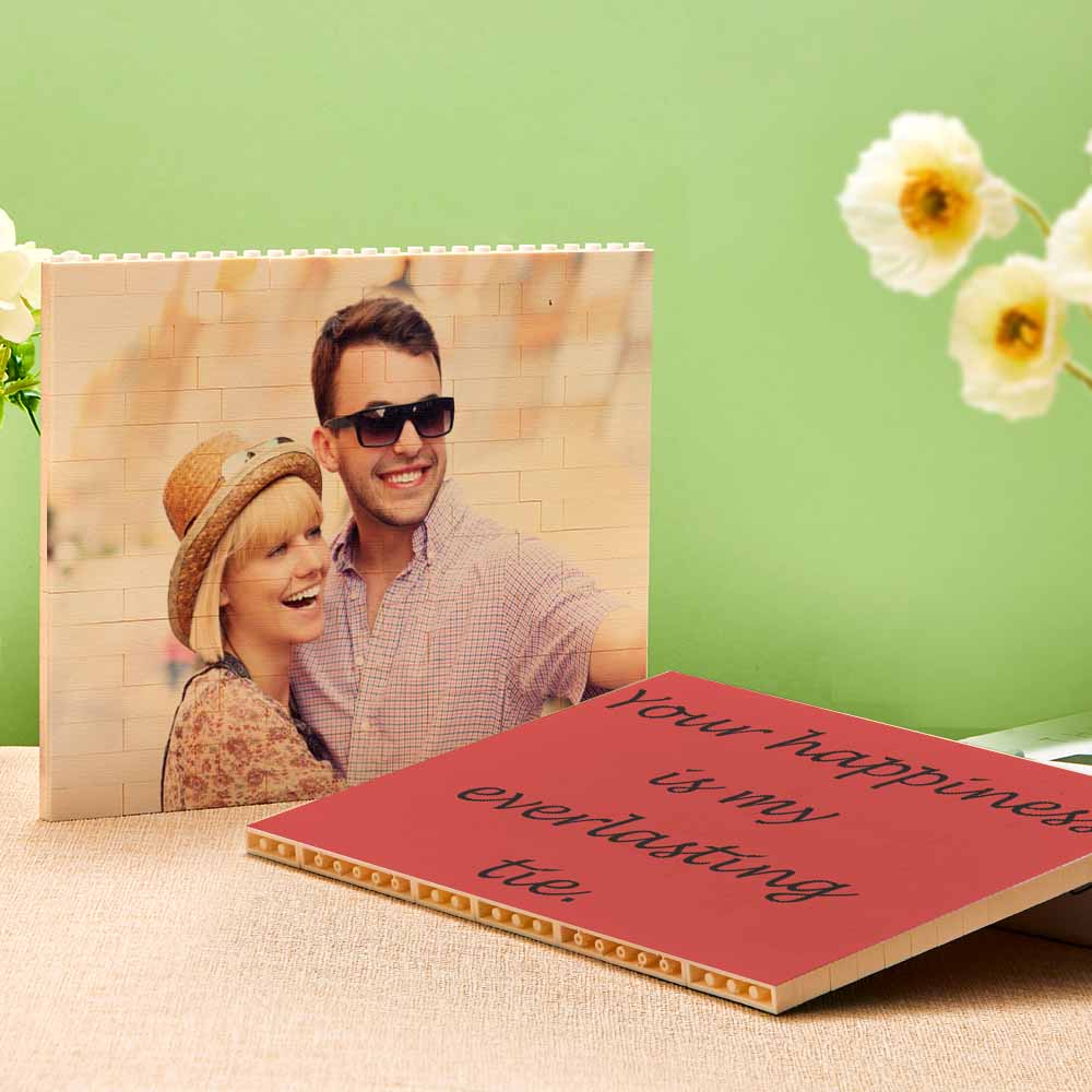 Personalized Building Brick Custom Horizontal Photo Block