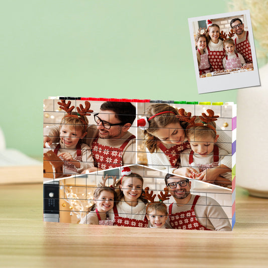 Personalized Collage Block Puzzle Custom Colors Building Brick