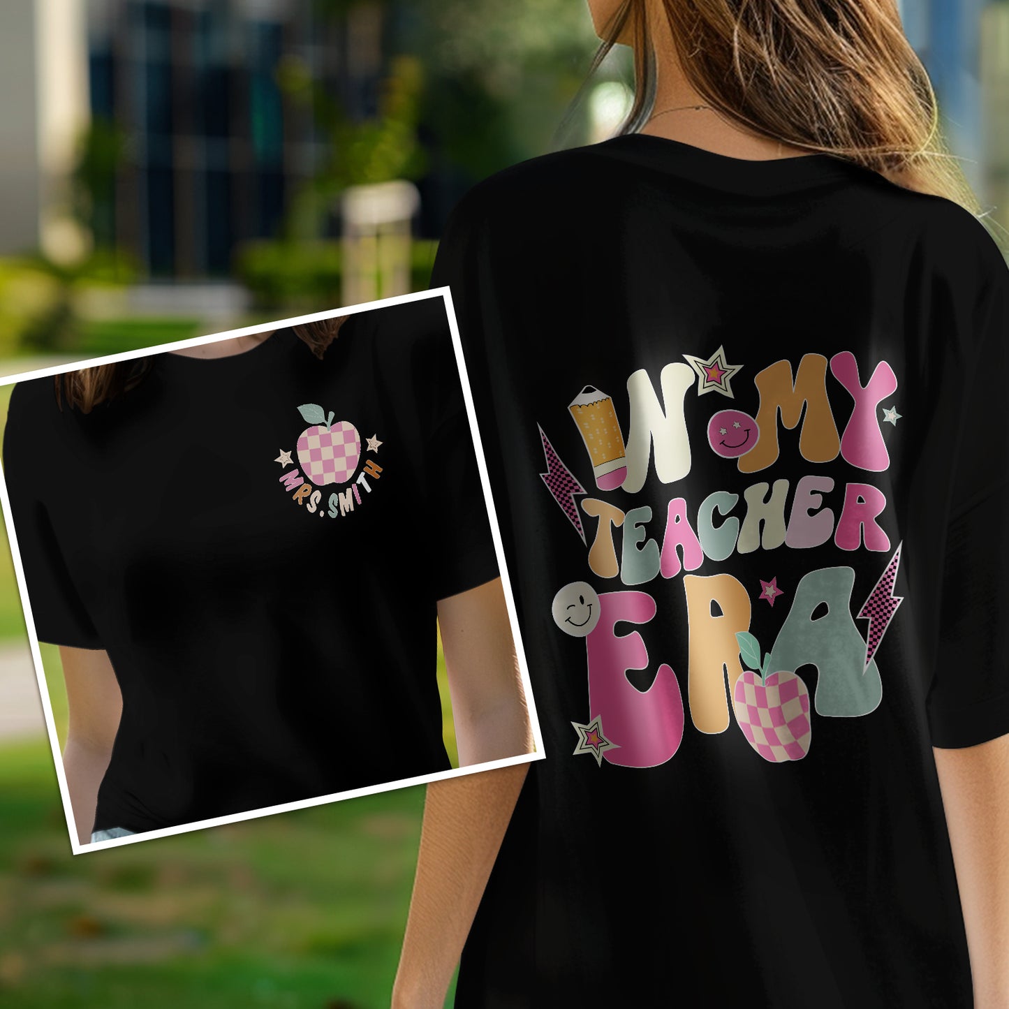 Personalized In My Teacher Era T-Shirt Teacher Custom Name Shirt Back to School Gifts