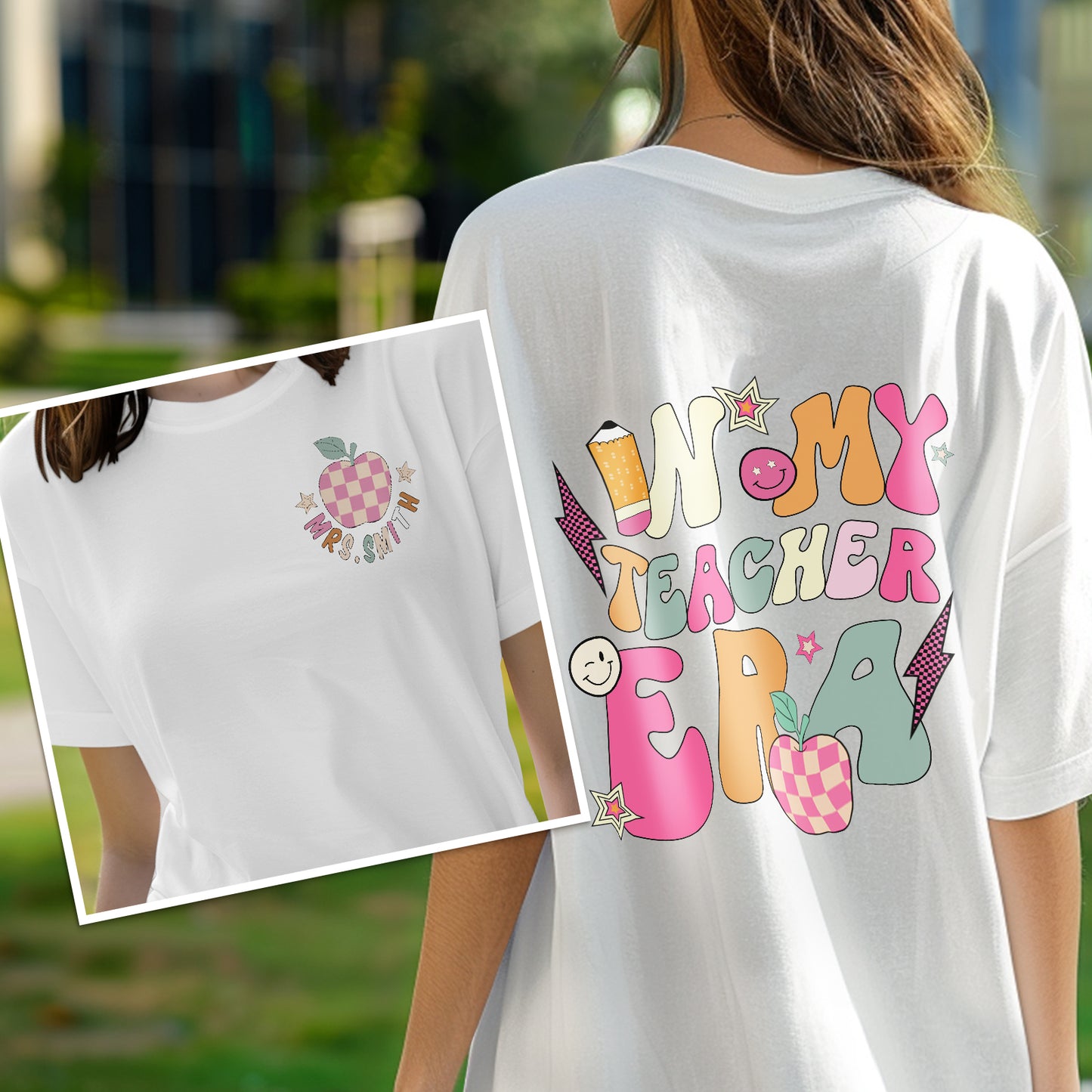 Personalized In My Teacher Era T-Shirt Teacher Custom Name Shirt Back to School Gifts