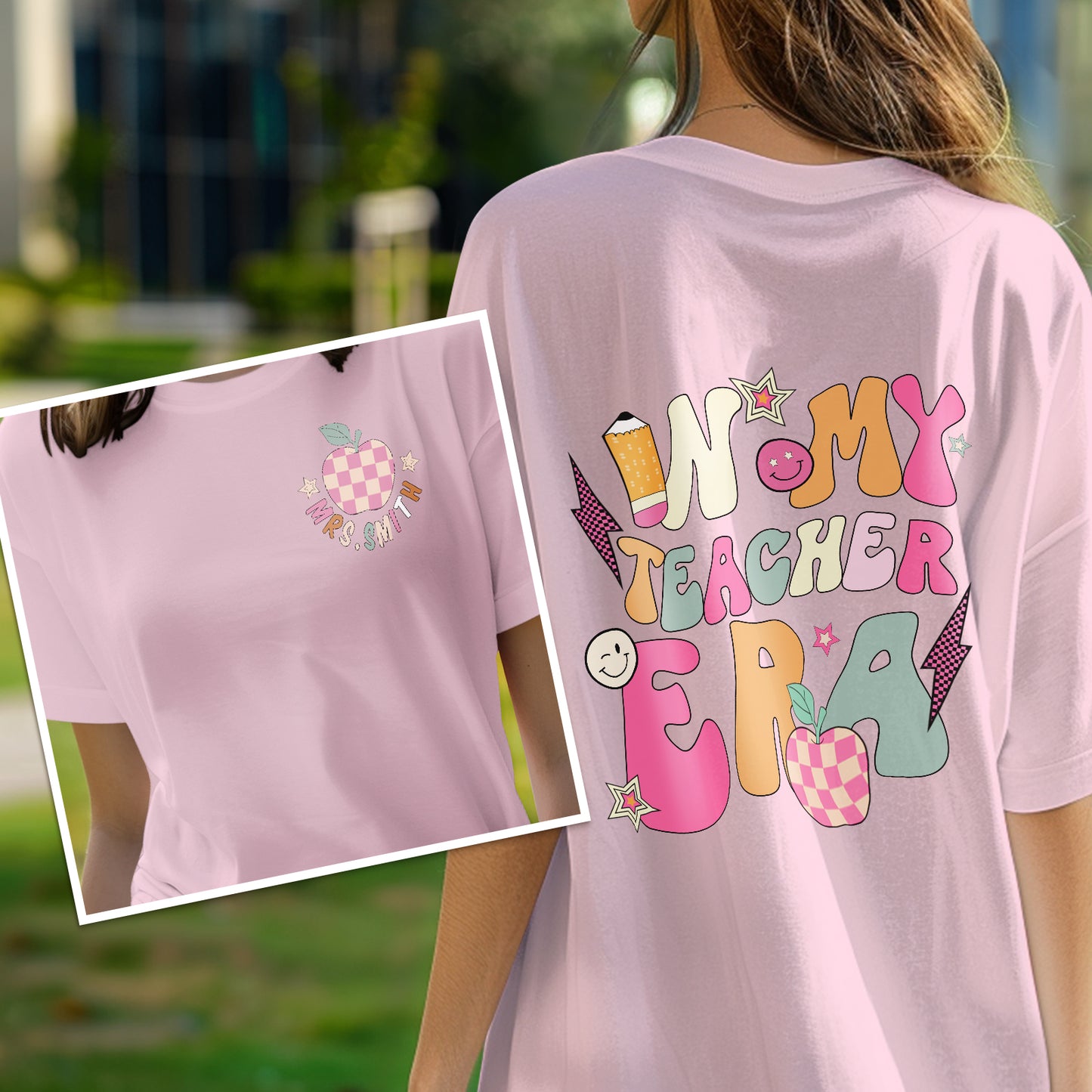 Personalized In My Teacher Era T-Shirt Teacher Custom Name Shirt Back to School Gifts