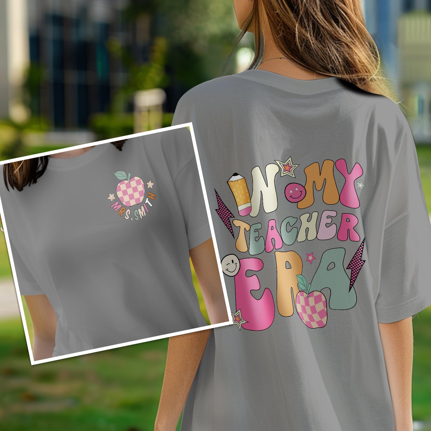 Personalized In My Teacher Era T-Shirt Teacher Custom Name Shirt Back to School Gifts