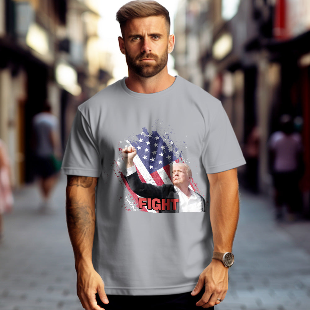 Fight! Donald Trump T-Shirt Make America Great Again Trump Shot Fight T-Shirt