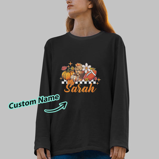 Custom Engraved Personalized Name Halloween Long Sleeve T-Shirt