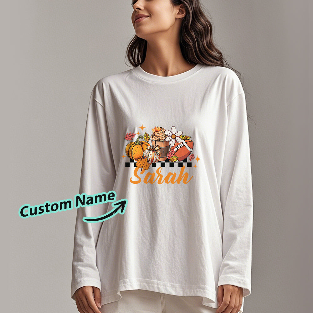 Custom Engraved Personalized Name Halloween Long Sleeve T-Shirt