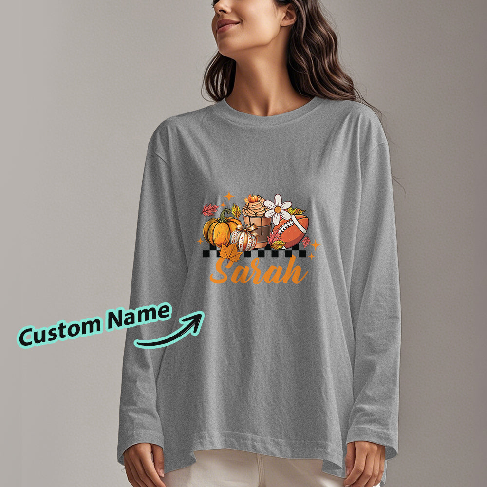 Custom Engraved Personalized Name Halloween Long Sleeve T-Shirt