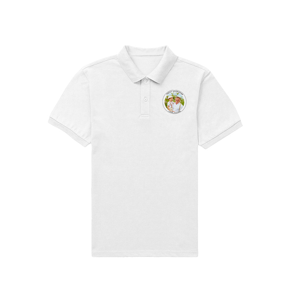 Personalized Men's Golf Polo Shirt with Name and Photo