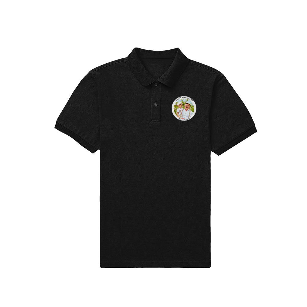 Personalized Men's Golf Polo Shirt with Name and Photo