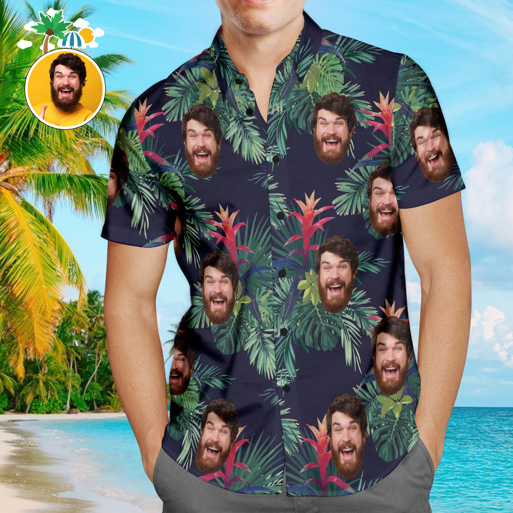 Custom Hawaiian Shirts Summer Colorful Leaves Online Preview Aloha Beach Shirt For Men