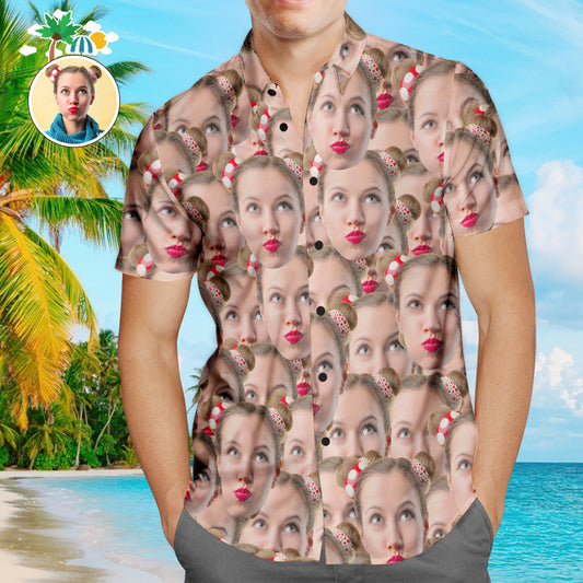 Custom Face Mens Shirt All Over Print Hawaiian Shirts