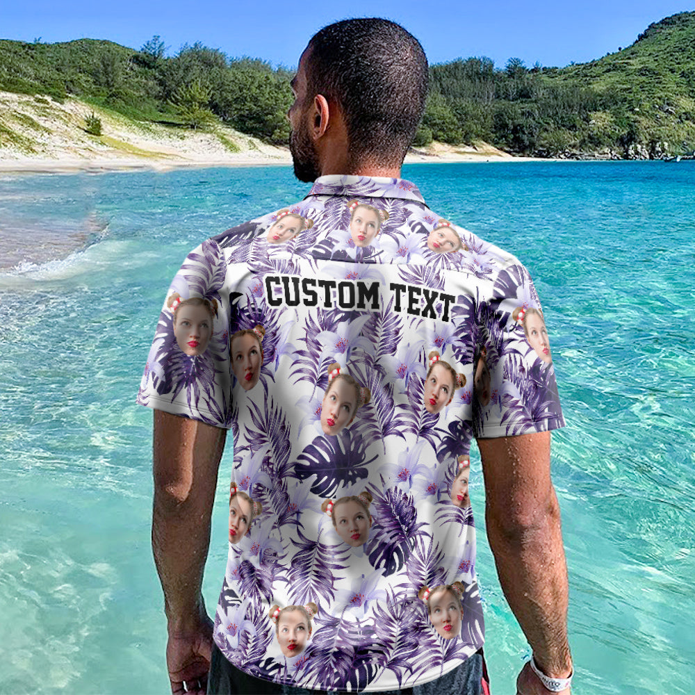 Custom Hawaiian Shirts Purple Rainforest Leaves Online Preview Personalized Aloha Beach Shirt For Men