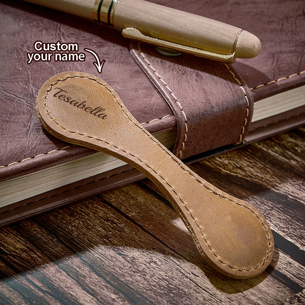 Personalized Magnetic Leather Bookmark Custom Name Magnetic Bookmark for Reader