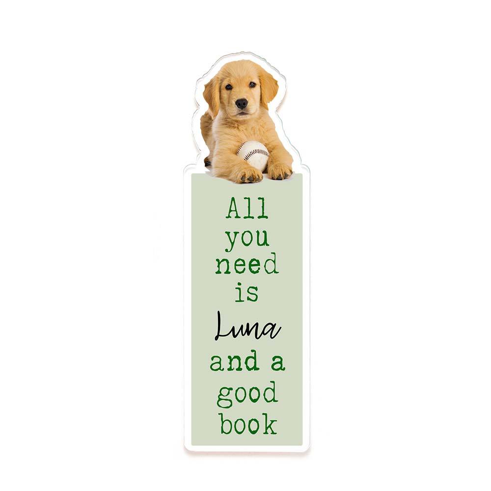 Personalized Acrylic Bookmark with Pet Photo Name Gift for Cat Dog Owner Book Lovers