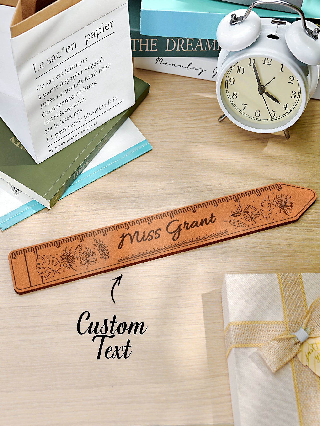 Personalized Wooden Teacher Ruler with Name Appreciation Gift for Teacher