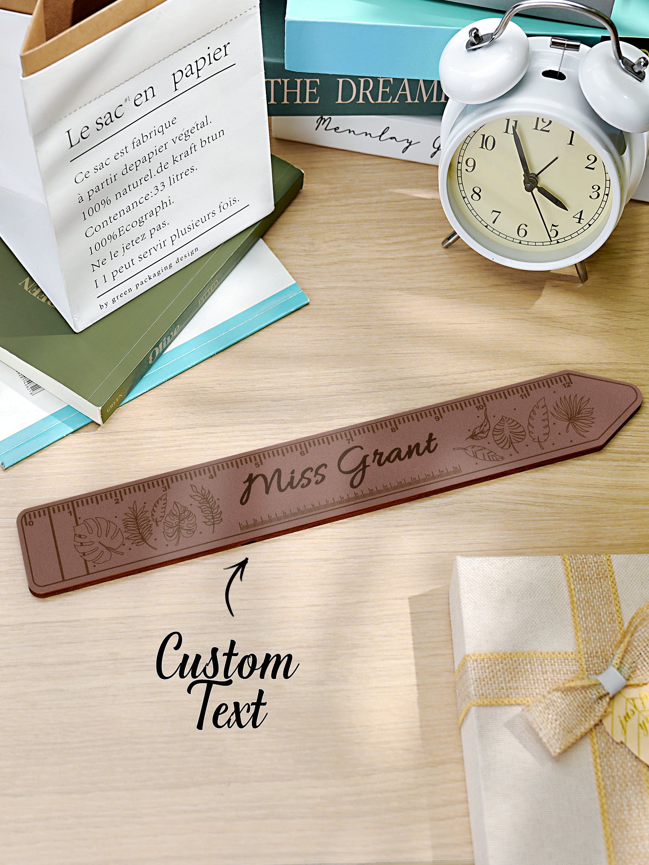 Personalized Wooden Teacher Ruler with Name Appreciation Gift for Teacher