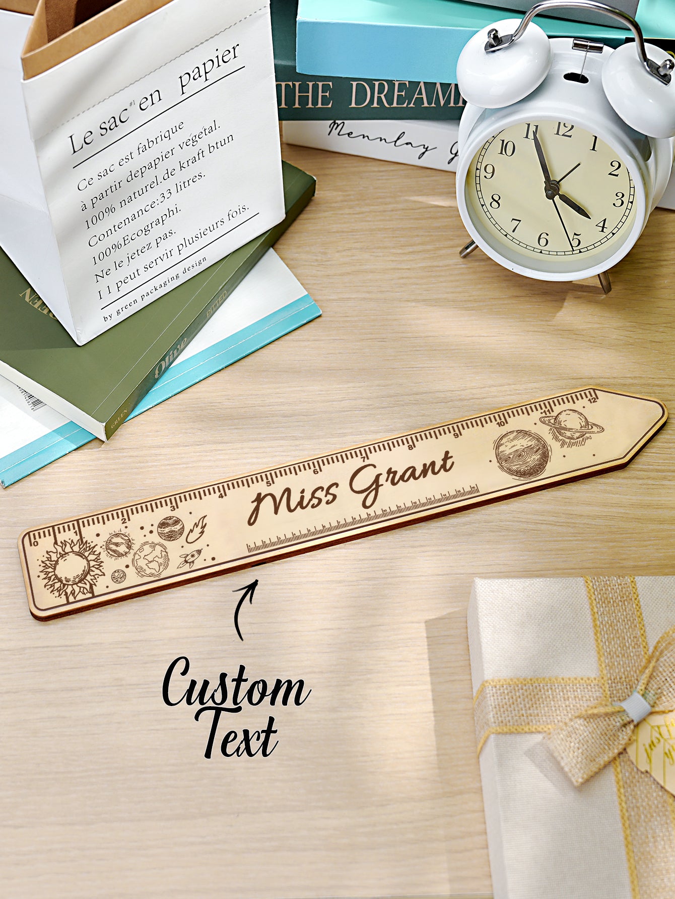 Personalized Wooden Teacher Ruler with Name Appreciation Gift for Teacher