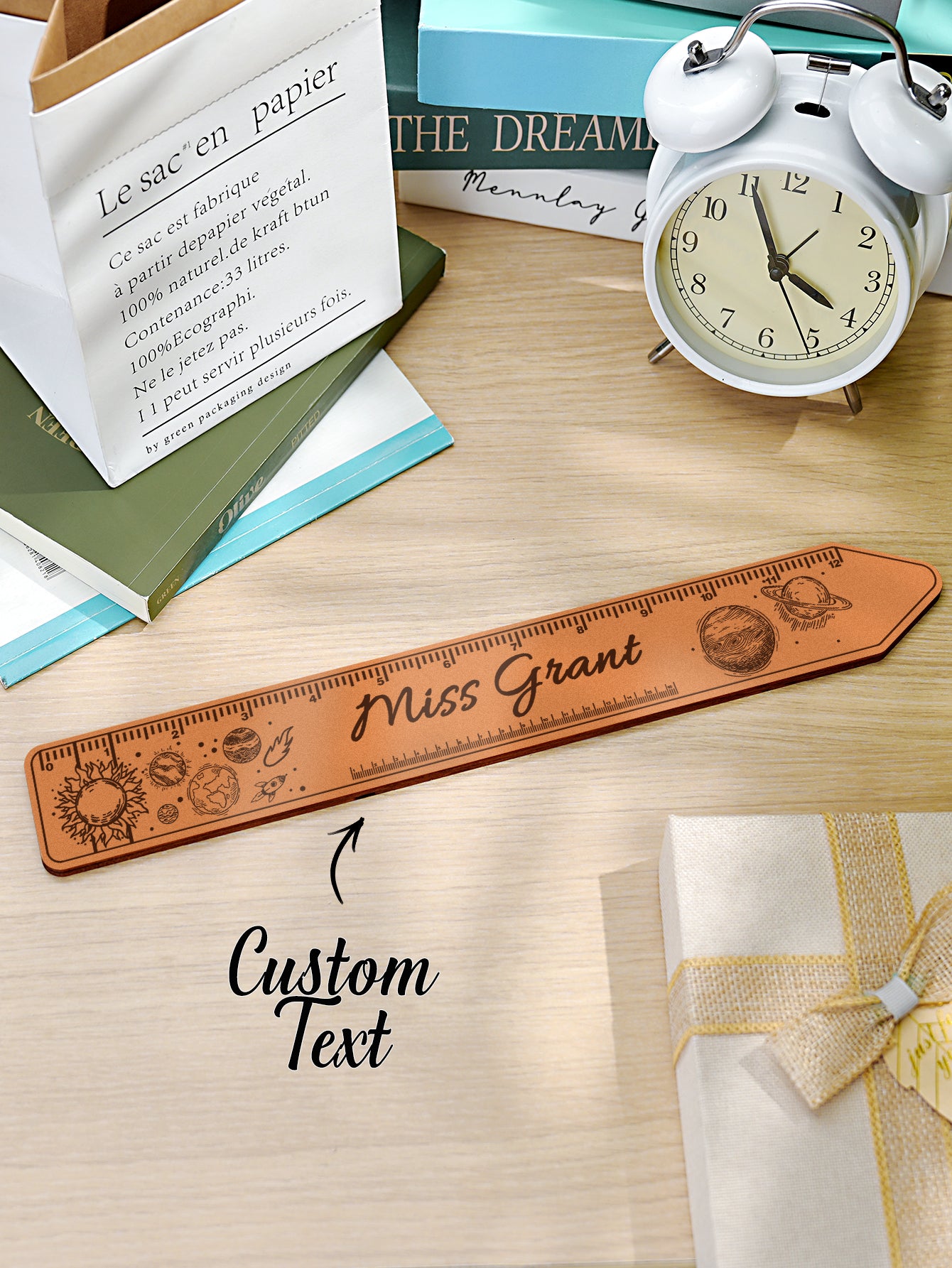 Personalized Wooden Teacher Ruler with Name Appreciation Gift for Teacher