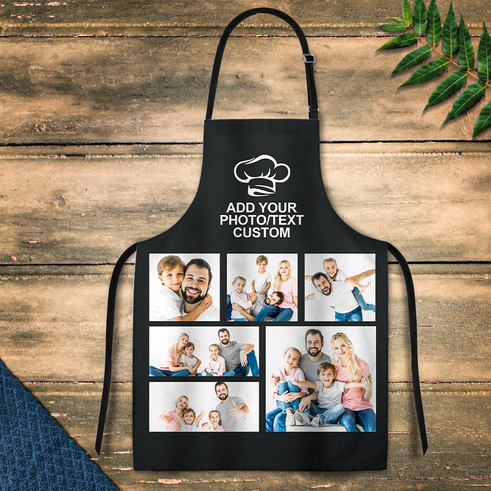 Personalized Photo Apron Custom Text Kitchen Cooking Chef Apron for Men Women