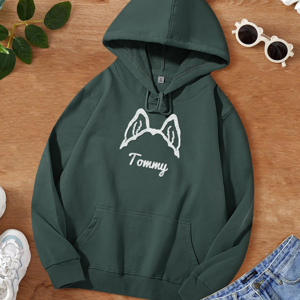 Custom Dog Ear Sweatshirt Personalized Embroider Dog Hoodie Gift for Dog Lovers