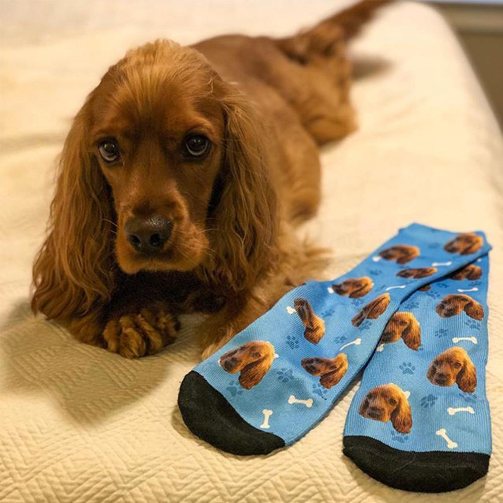 Custom Photo Socks,Dog Face Socks with Engraving