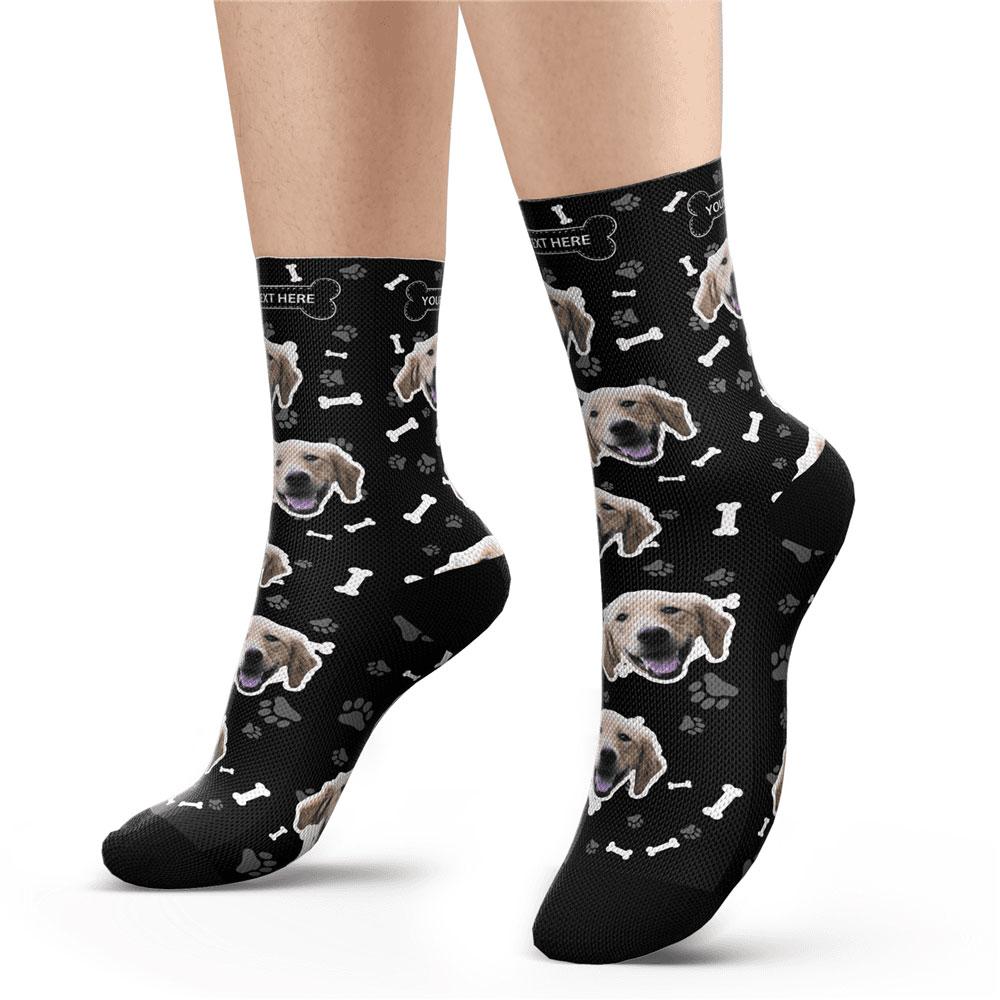 Custom Photo Socks,Dog Face Socks with Engraving