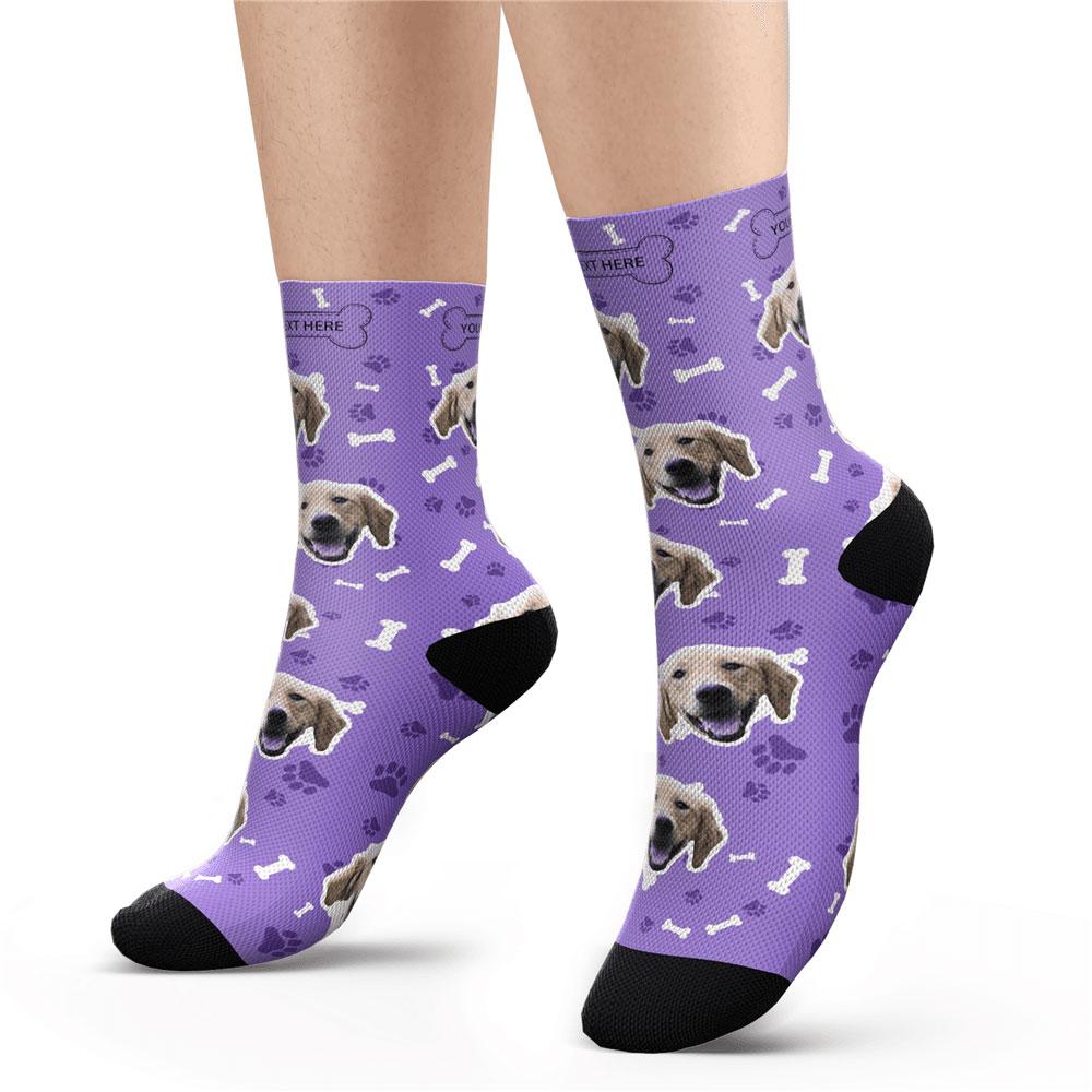 Custom Photo Socks,Dog Face Socks with Engraving