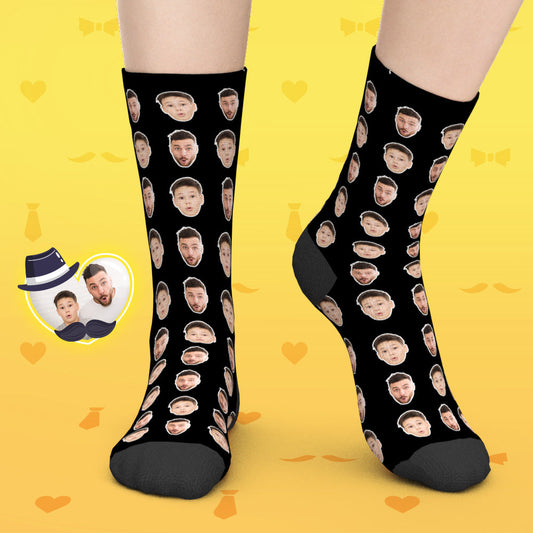 Online Preview Custom Face Socks With Your Photo - Two Faces