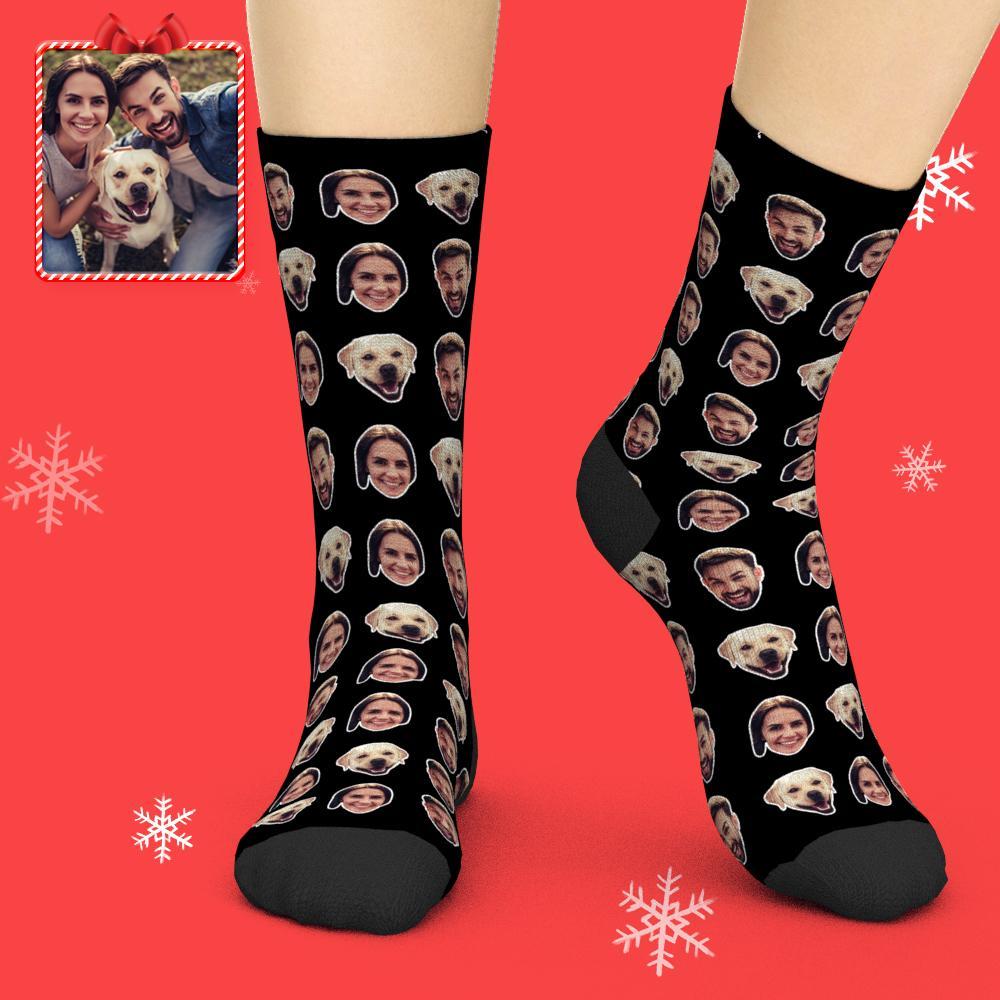 Online Preview Custom Face Socks With Your Photo - Two Faces