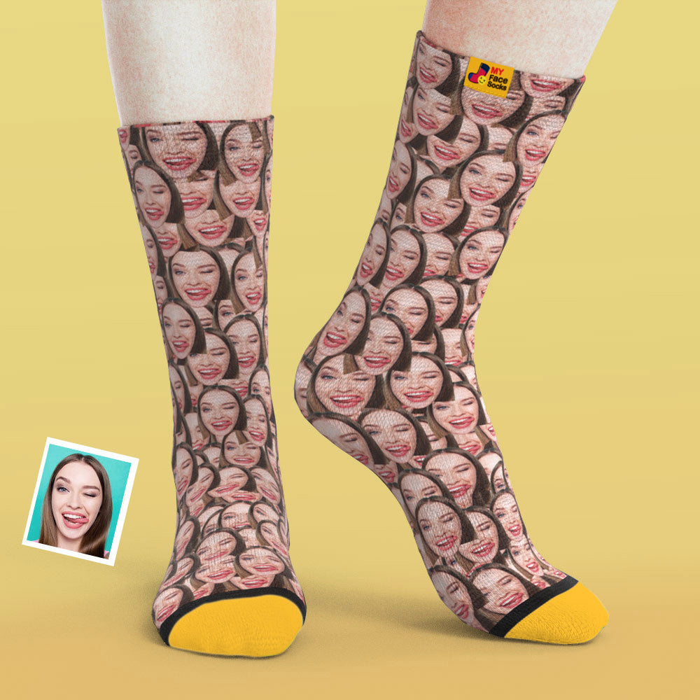 Custom Socks My Face Socks Add Pictures and Name - Face Mash