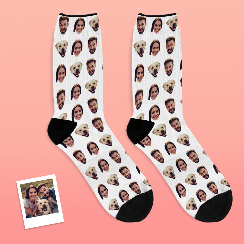 Online Preview Custom Face Socks With Your Photo - Two Faces