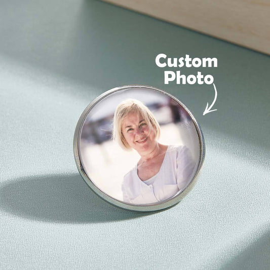 Personalized Wedding Lapel Pin with Text and Photo Memorial Wedding Ceremony Gift