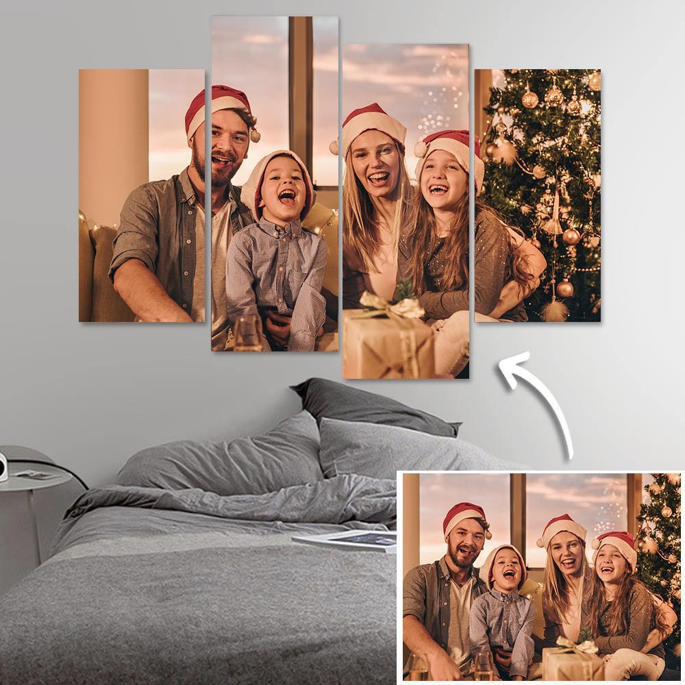 Custom 4 PCS Photo Oil Painting Canvas Art Wall Decor Frameless