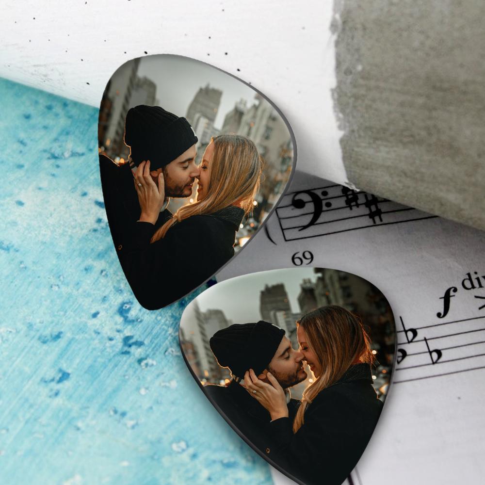 Personalized Guitar Pick with Photo for Musicians Customized for Boyfriend - 12pcs