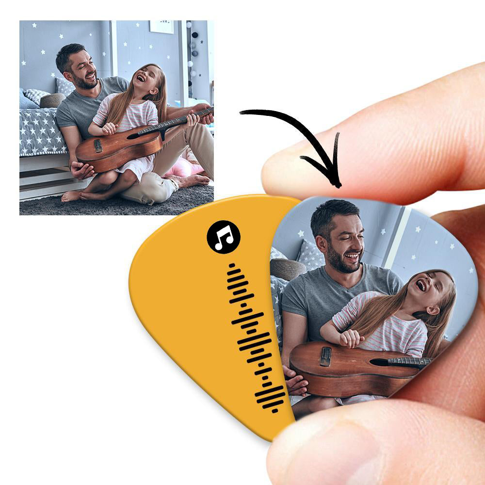 Custom Code Guitar Pick, Engraved Double-Sided Printed with Photo Guitar Pick Gifts 12Pcs Christmas Gifts