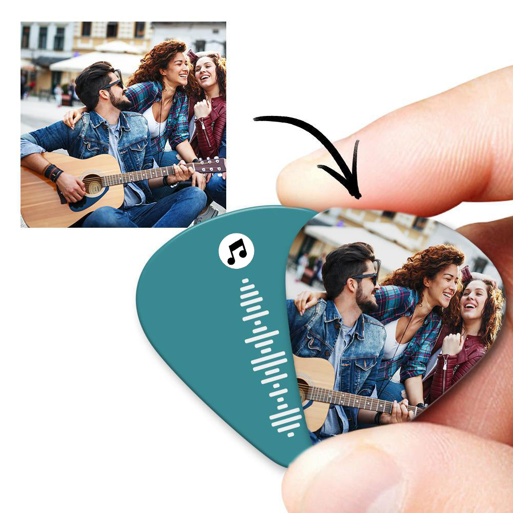 Custom Code Guitar Pick, Engraved Double-Sided Printed with Photo Guitar Pick Gifts 12Pcs Christmas Gifts