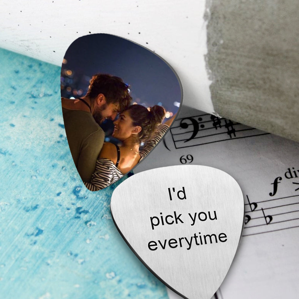 Custom Photo Guitar Picks Engraved Your Personalised Text