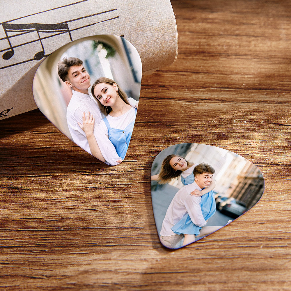 Personalized Guitar Pick with Photo for Musicians Customized for Boyfriend - 12pcs